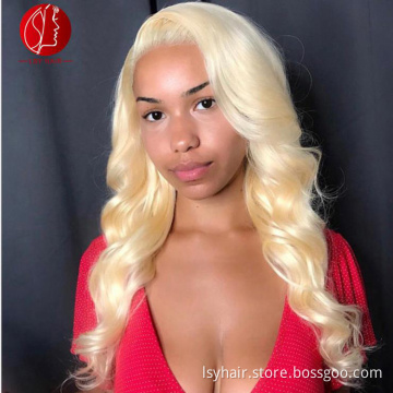 Remy 613 Blonde Body Wave Front Lace Wig Virgin Human Hair Transparent Lace Preplucked Hair Line WIth Baby Hair Lace Front Wig